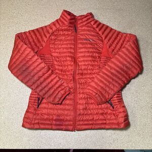 Eddie Bauer First Ascent EB800 Puffer Jacket M Orange/Red Women Goose Down C3